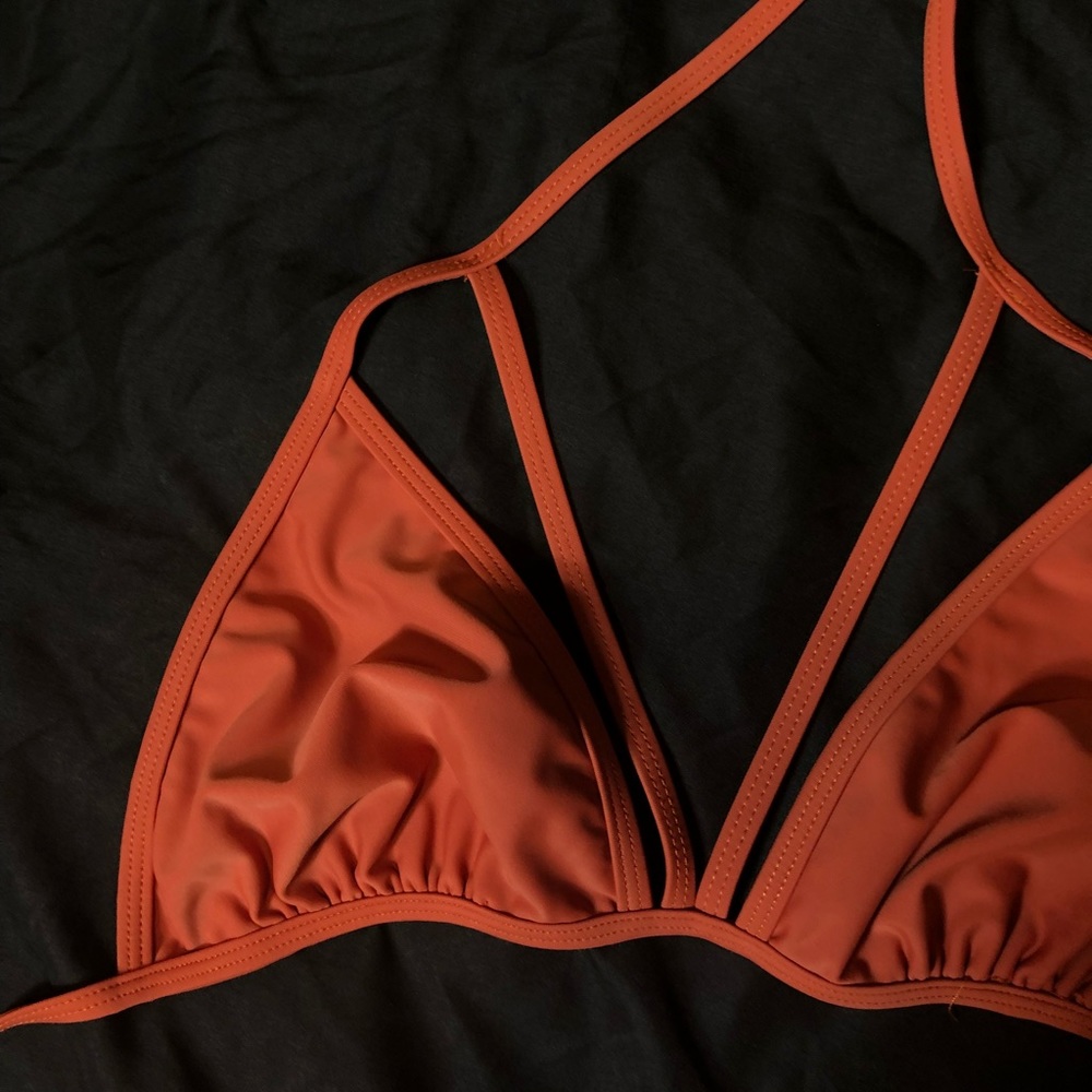 Skinny Dip burnt orange triangle bikini top - Picture 3 of 7